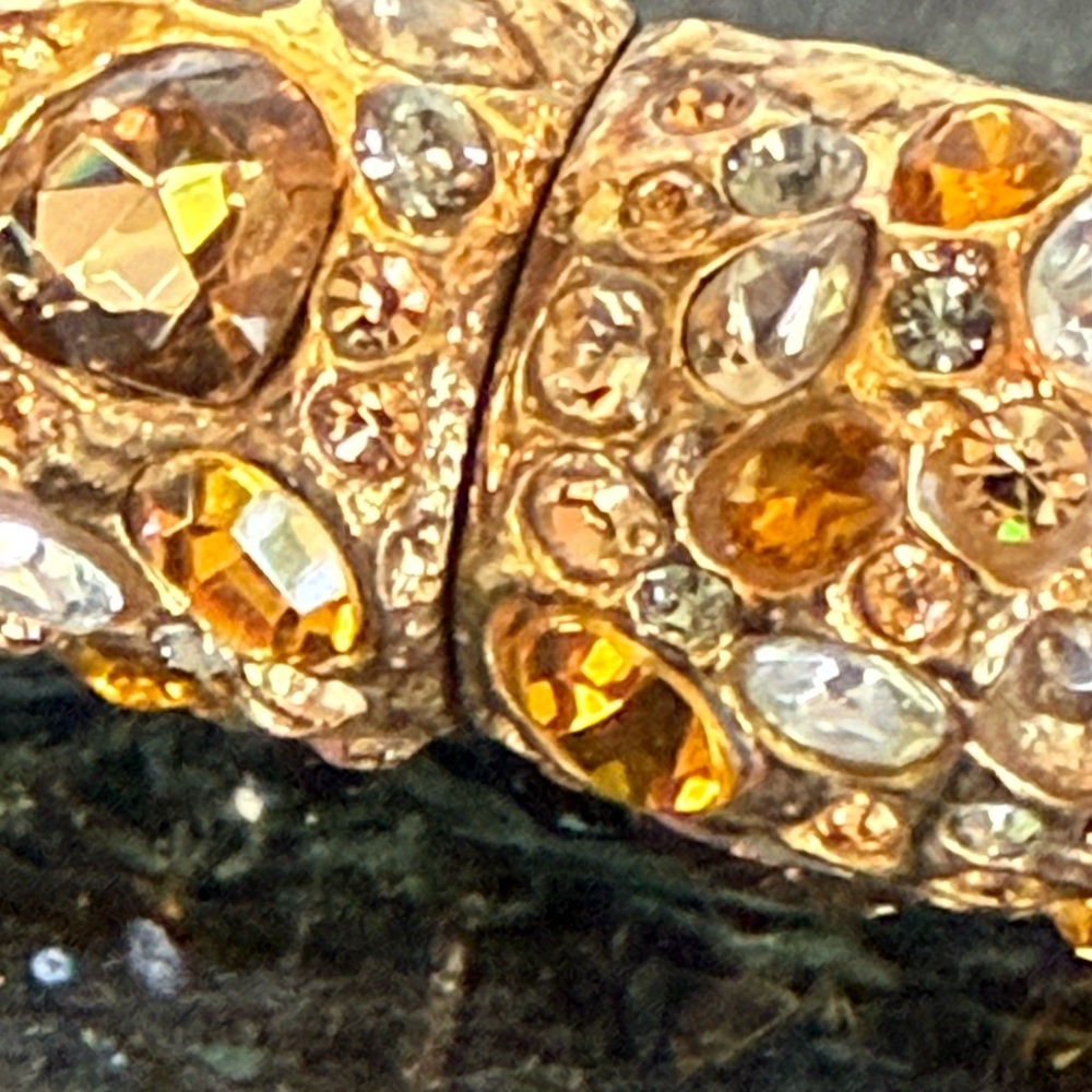 Alexis Bittar Gold and White Hinged Crystal Bracelet - Picture 8 of 10
